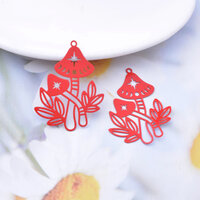 2 / 10 x 35mm Fungi Party Filigree Earring Pendants