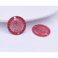 2 / 10 x 20mm Monstera Bob - Filigree Earring Pendants Brass Base