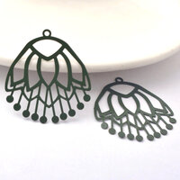 2 / 10 x 40mm Large Fuchsia Filigree Earring Charms