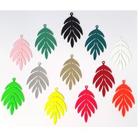2 x 35mm Myrtle Leaf Filiigree Earring Pendants 11 Colours