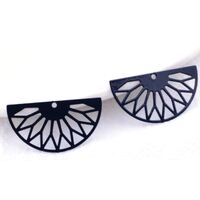 2 x 19mm Half Wheel - Stainless Steel Filigree Earring Charms