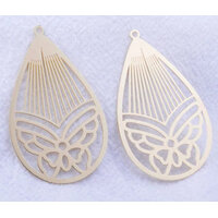 2 x 43mm Flitter - Filigree Earring Charms