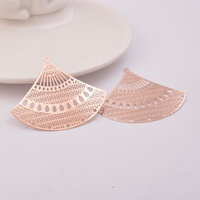2 x 50mm Cleo Fan - Filigree Earring Charms