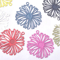 2 x 26mm Chrysanthemum - Filigree Earring Charms