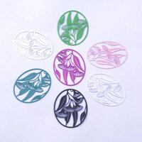 2 x 40mm Gum Flowers Filigree Earring Pendants