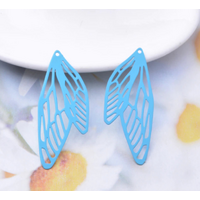 2  / 10 x 53mm Butterfly Wings - Filigree Earring Charms