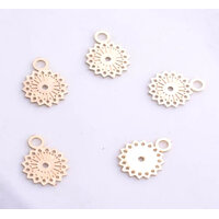 2 or 10 pieces          5mm Tinsy Daisy - Filigree Earring Charms 5mm x 7mm