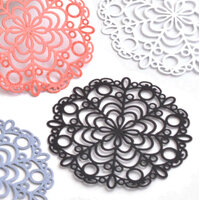 2 / 10  x 50mm Doily - Filigree Earring Charms