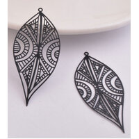 2 / 10 x 32mm Ethnic Leaf - Filigree Earring Charms