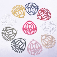 2 x 45mm Fuchsias - Filigree Earring Charms (Fuschia)