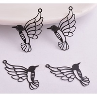 2 x 18mm Hummingbird - Filigree Earring Charms