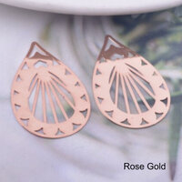 2 x 33mm Love Rays - Rose Gold - Filigree Earring Charms