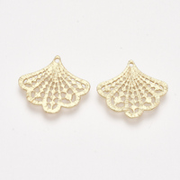 18K Gold Plated Filigree Flower Drop Pendant 20mm