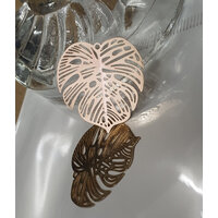2 x 25mm Monstera #4 - Filigree Earring Charms