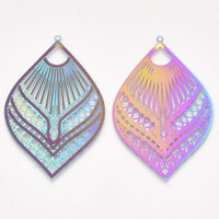 2 x 56mm Carnival - Filigree Earring Charms - Large Fan