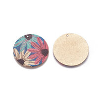 30mm Printed Metal Discs - Leopard or Floral
