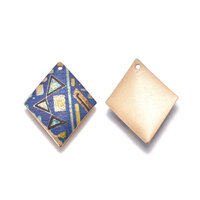 29mm Printed Metal Rhombus - Jewel, Chocolate, Jaguar, Leopard