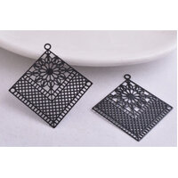 2 x 40mm Netted - Filigree Earring Charms