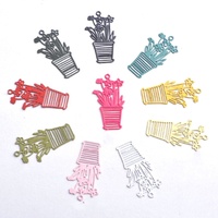 2 x 23mm Pot Plants - Filigree Earring Charms