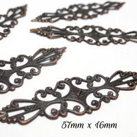5 x Centrepiece 57mm x 16mm Brass Stamping Copper/Silver/Gold