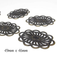 5 x Oval Brass Stamping 19mm x 16mm Bronze/Silver/Gold