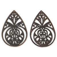 2 x Huge Drops 65mm x 44mm Stamping Copper