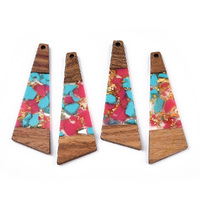 2 x 57mm Pink Riches - Trapezoid - Dual Effect Earring Pendants