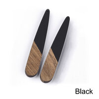 2 x 44mm Paddles - Half & Half Resin & Wood - Black