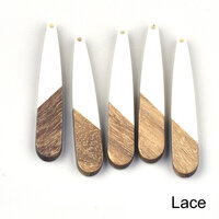 2 x 44mm Paddles - Half & Half Resin & Wood - Lace