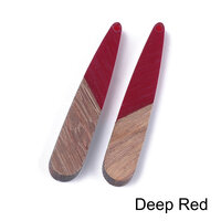 2 x 44mm Paddles - Half & Half Resin & Wood - Deep Red