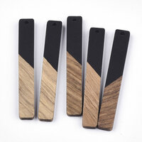 2 x 51mm Stix - Half & Half Resin & Wood - Black