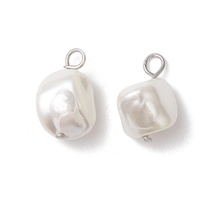 6 x  Pearl Nuggets Charms - Irregular 9-15mm