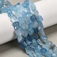 Natural Aquamarine Nugget Beads: Strand 40cm, Beads 7-14mm, Semi-Precious