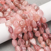 Natural Rose Quartz Stone Nuggets 8-13mm: 40cm Strand,  Semi_Precious