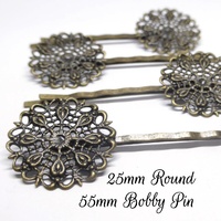 5 x Bobby Pins Brass Stamping