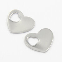 10 pcs 19mm Heart Stamping Blank Stainless Steel - Non Tarnish