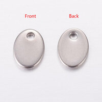 10 pcs 7mm Tiny Oval Stamping Blank Stainless Steel - Non Tarnish