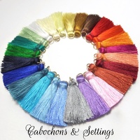 10 Pack of 3.5cm Tassels with Gold Loop - Choose Your Colour