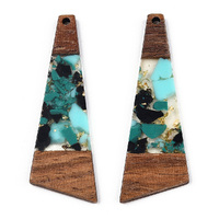 2 x Blue Riches - 57mm Trapezoid - Dual Effect Earring Pendants