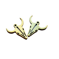 Skull Charm Gold or Platinum - Stainless Steel - 15mm x 13mm 