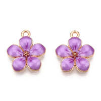 15mm  Enamel Flower Charms - 4 Colours to Choose from