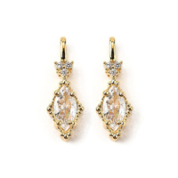 Pendant Charm: 18K Gold Plated Micro Pave Cubic Zirconia (2 pieces)