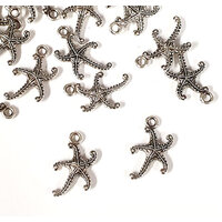 20mm Starfish Silver Charms