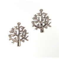 32mm Tree Silver Charms