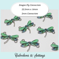 22.5mm x 14mm Dragonfly Enamel Connector Charms