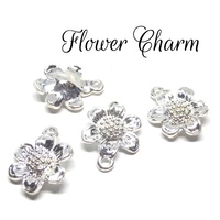 10 x 15mm Silver Flower Charms