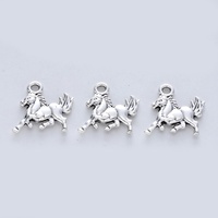 15mm Silver Prancing Horse Charms Reversible