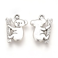 10 x 19mm Silver Koala Charms Reversible