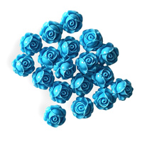 20 x Blue  Flowers,14mm -  Cabochons