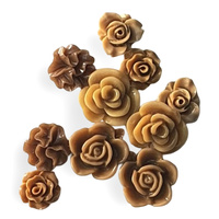 50 x  Caramels  Colour Mix of Flowers, Sizes -  Cabochons